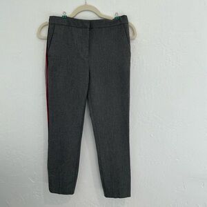 Zara Basic Black & White Textured Pants with Side Stripe & Front Pockets